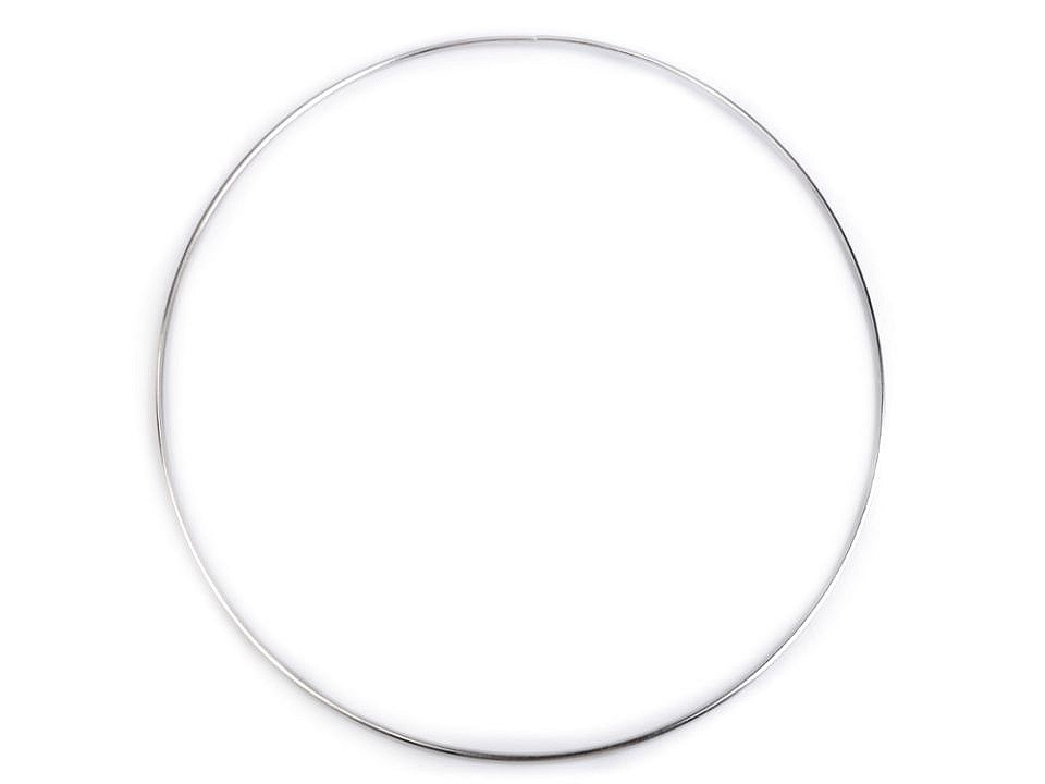 Kovový kruh na lapač snů - 30 cm stříbrný