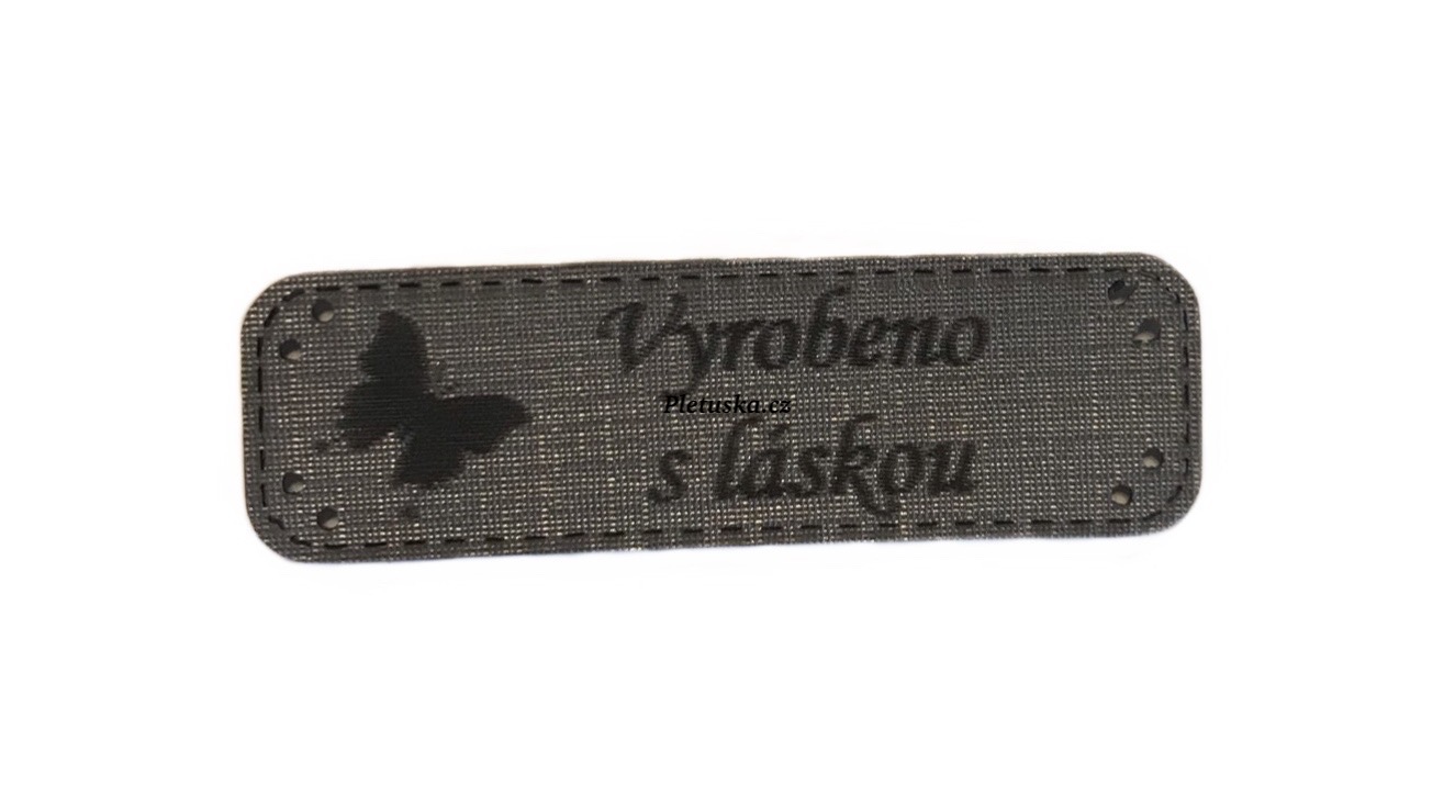 Vyrobeno s láskou - motýl (tmavě šedá)