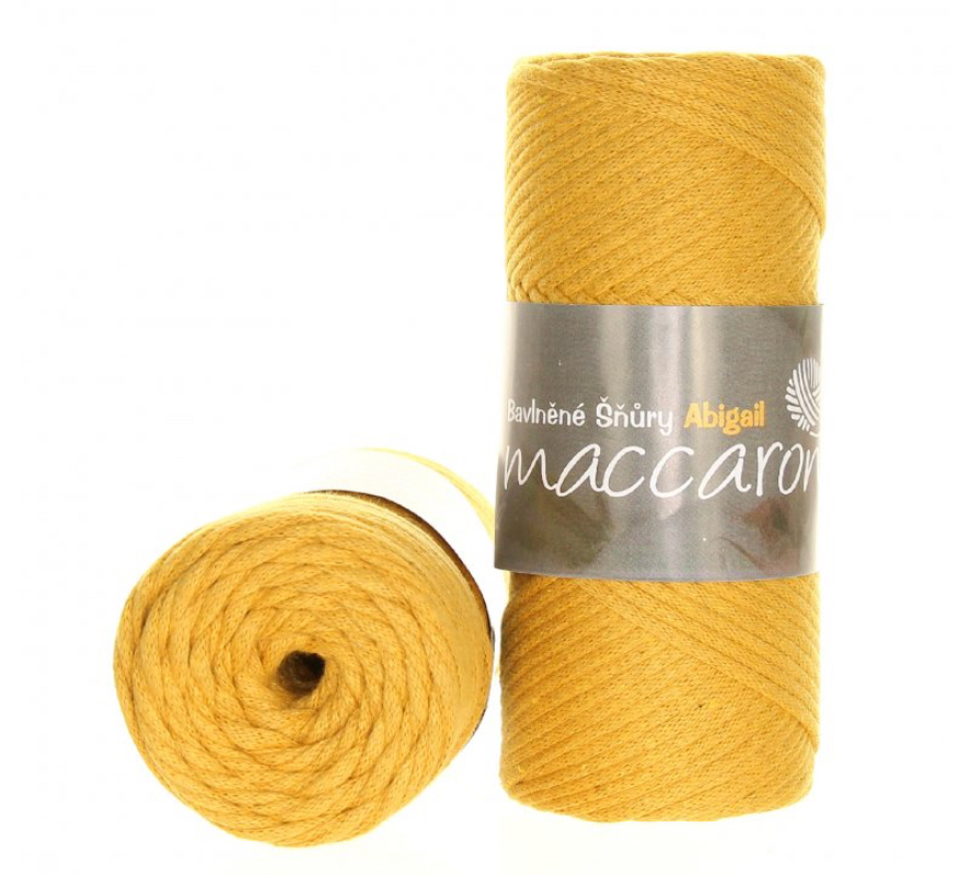 Bavlněné šňůry Abigail 3mm hořčicová 902-01