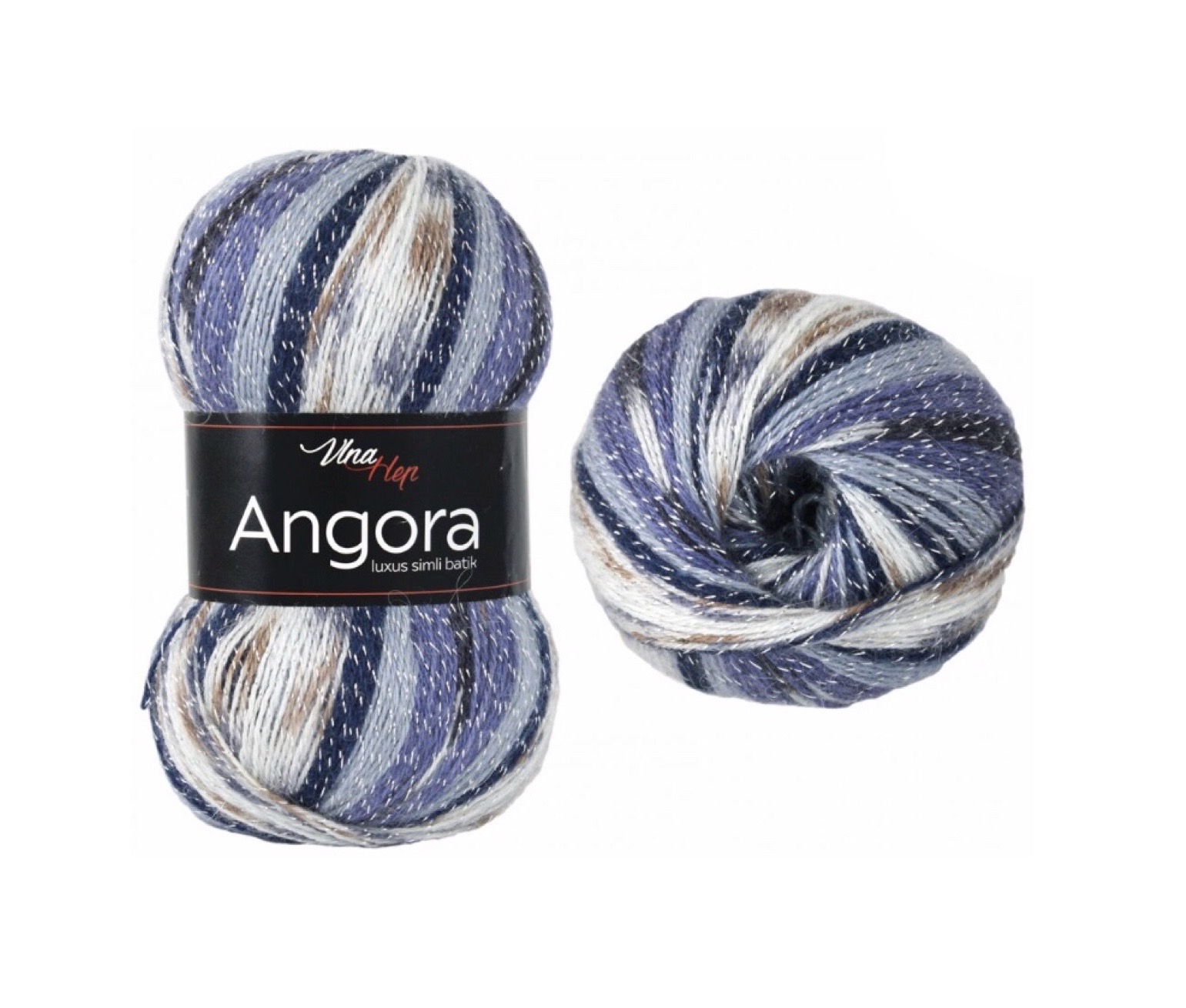 Příze Angora Luxus Simli Batik 5729