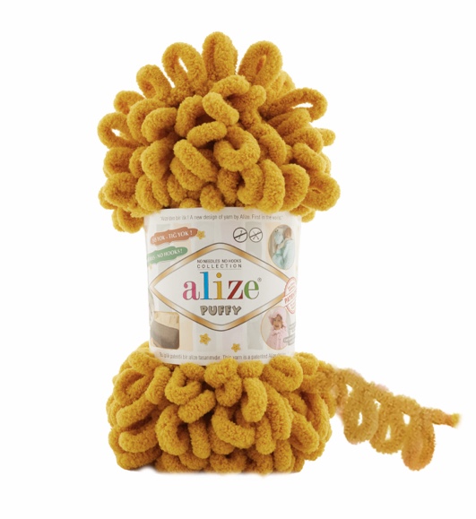 Příze Puffy hořčicová 02