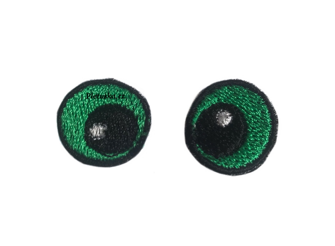 Vyšívané oči zelené - 1,5 cm