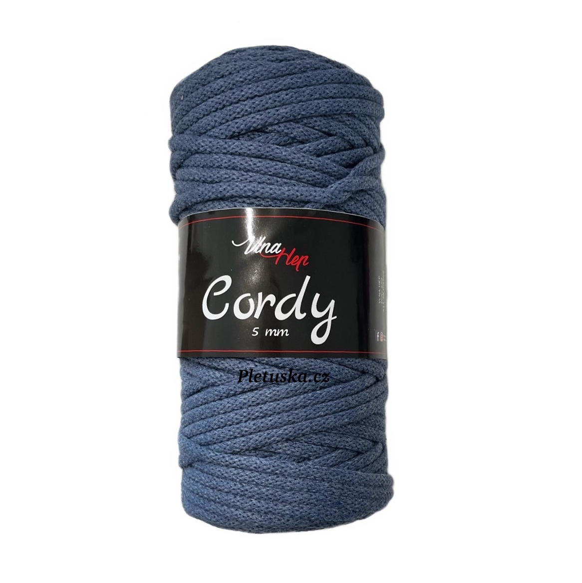 Cordy 5 mm modrá jeans 8090