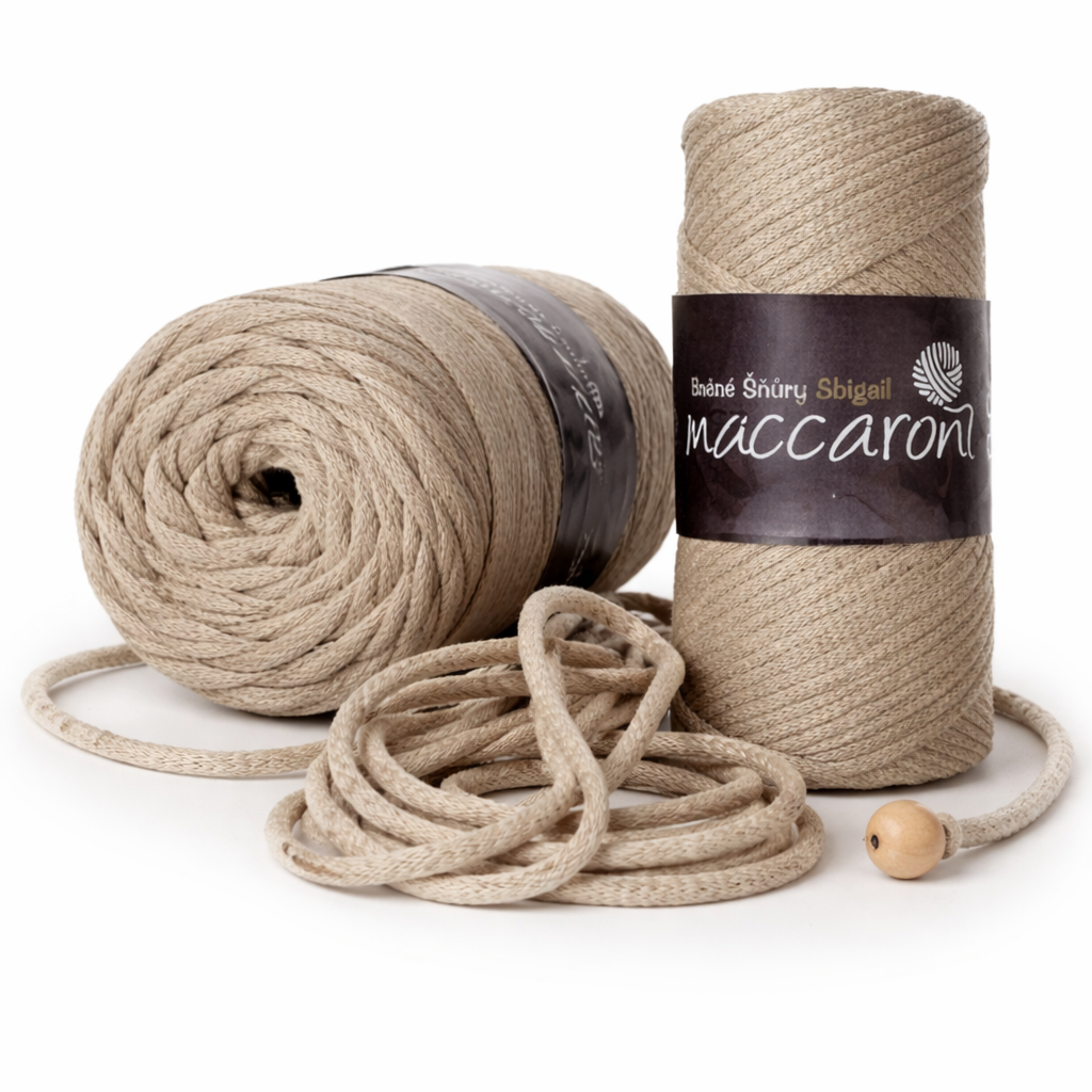 Bavlněné šňůry Abigail 3mm béžová 6-305