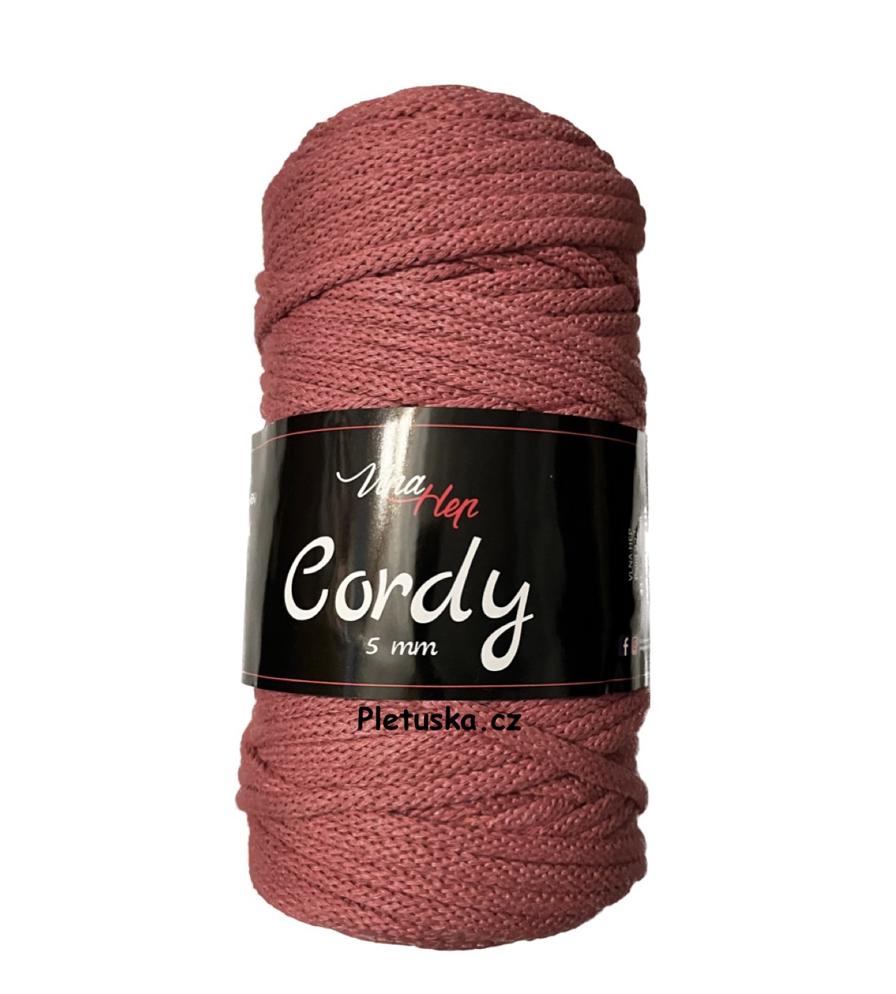 Cordy 5 mm starorůžová 8423