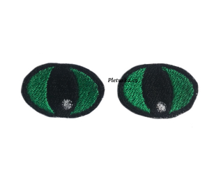 Vyšívané oči zelené - 2,5x1,5 cm