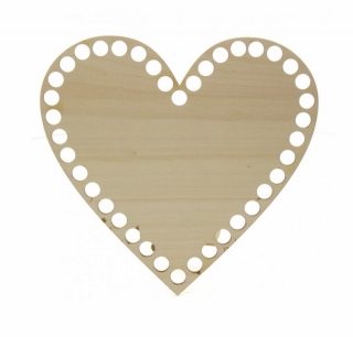 Dřevěné dno srdce - 15 cm (topol)