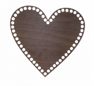 Dřevěné dno srdce - 20 cm (walnut)