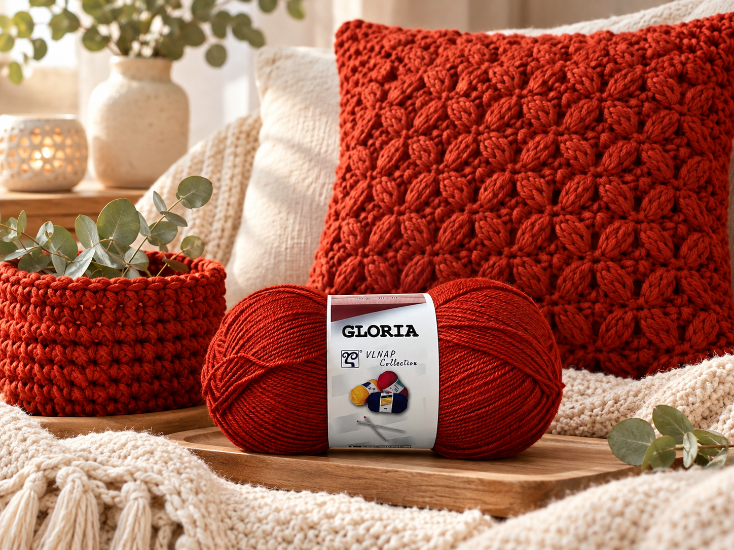 Inspirace na tvoření z příze Gloria terakota 53125