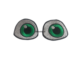Vyšívané oči zelené - 4x3,5 cm
